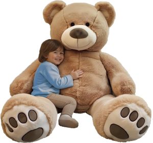 Giant Plush Bear, Stuffed Animal, Beige Teddy Bear